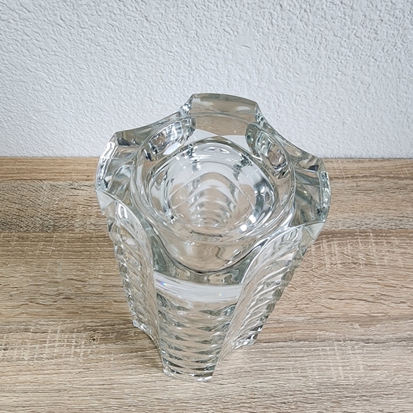 70s VINTAGE FRENCH J G DURLAND WINDSOR Geometric Luminarc Crystal Glass Vase - Picture 7 of 9